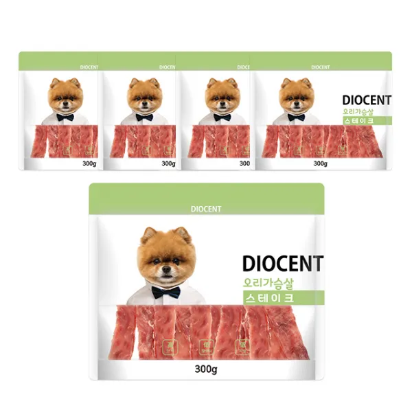 디오센트 원재료100% 안전한간식 300g14종 강아지간식, 1set, 06_오리가슴살 스테이크 300g5EA