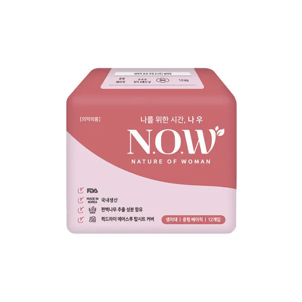 [나우]중형 베이직 생리대1팩(12입), 단일상품