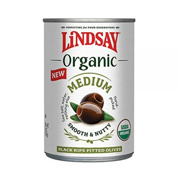 린지 오가닉 미디움 블랙 올리브 170g 12개 / Lindsay Organic Medium Black Olives Smooth & Nutty