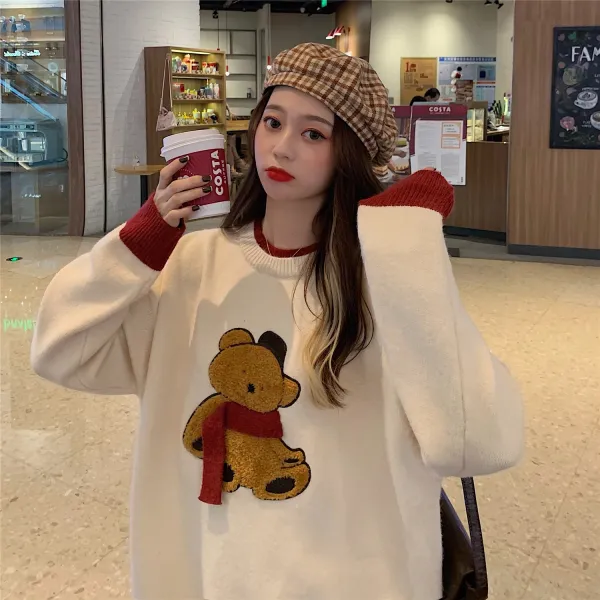 구취 너를동반 들다 가을 와이드 루즈핏 핏아우터 그레이 서클 넥 풀오버 뚱보