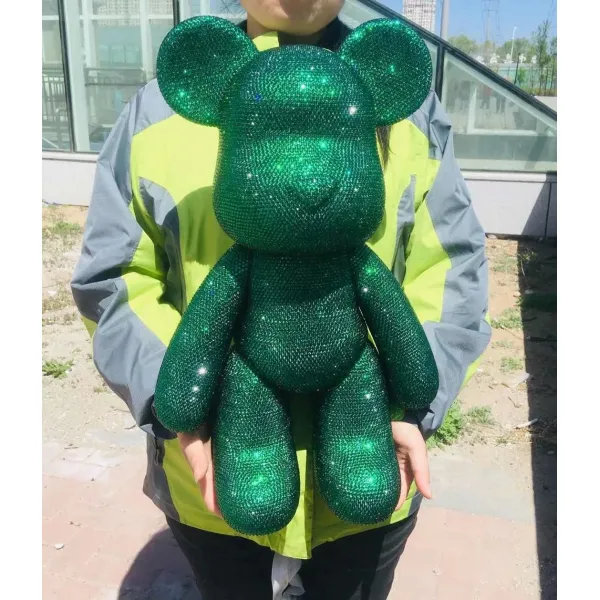 폭력곰 큐티 둘러맞추다 풀 핸드메이드 DIY 그래피티 낙서 색칠 화이트 배 53CM, 53 센치 그린 폭력 곰 스티커 완제