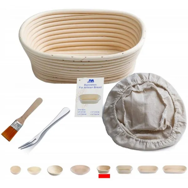 독일직수입 구운 타원형 직경 21cm x 14cm 높이 8cm 작은 크기 무료 빵 (400g 반죽) + 무료 중간 층 커버 +무료 빵 포크, 단일옵션