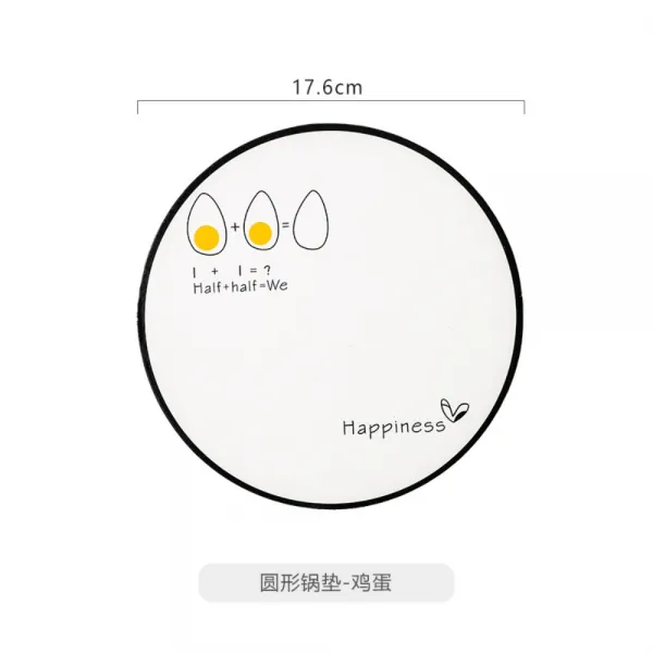 북유럽 가정용 고온 내열 냄비 받침 4장 수프 세라믹 조림 닭요리 찌개, 원형냄비받침-계란(2매입)