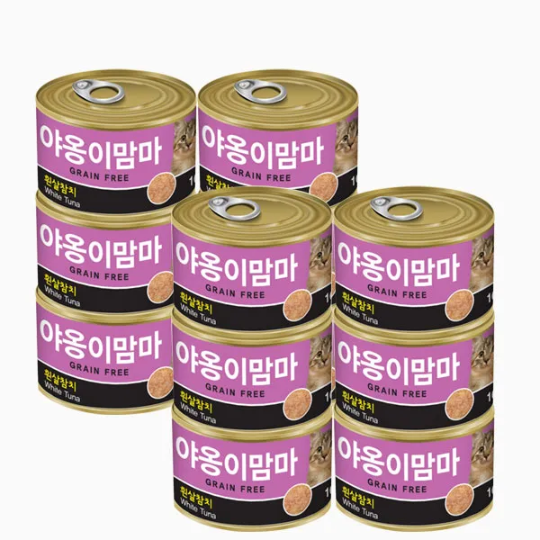 인터펫코리아 야옹이맘마 고양이간식 습식캔 흰살참치 160g x 12개