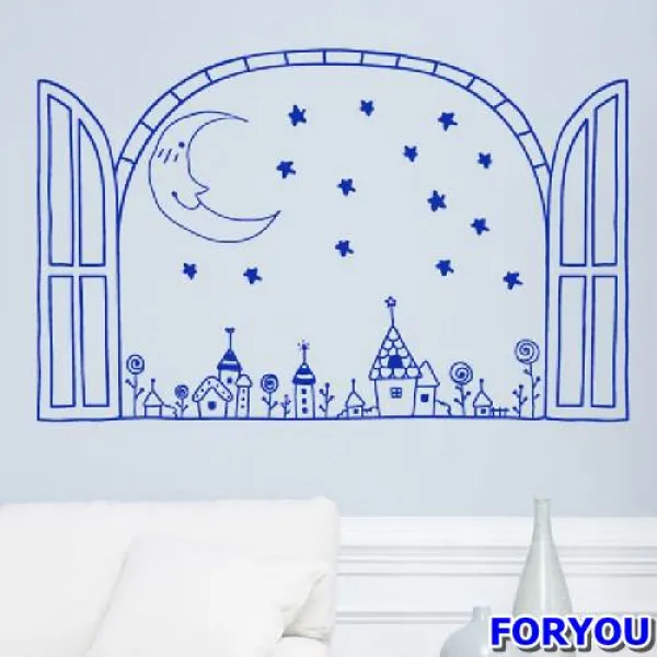 Foryou 데코스티커 DIY스티커 데코레이션 스티커 창문너머 유리 캘리그라피 데코 레터링 포인트, 화이트