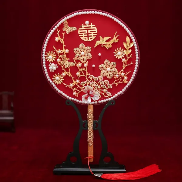 엔틱 동이 신부 결혼 예 시집가다 부케 중국식 수화복 레드 핸드메이드 기쁘다 안노함, B타입 부채틀 달리 추가 구매 물차