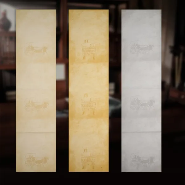 소피하암 네 맞닫다 클래식 한 송이 여백 엔틱 덜 익었다 반 익숙함 밀랍 염전 수레와 말 옛날의 붓글씨 창작 전용 국전 34x138cm5 장 정 라이트 모조품