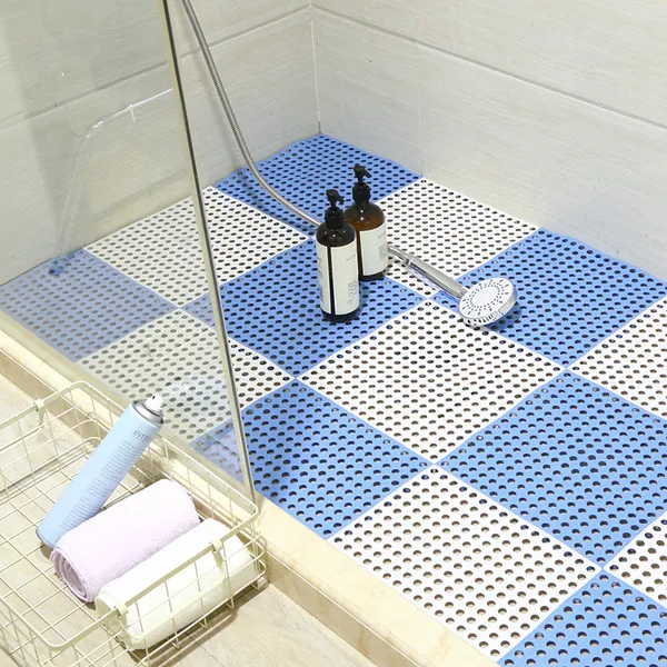 가정용매트 욕실 미끄럼방지매트 패치워크 샤워 가정용 Pvc샤워 시트 방수 펀칭 매트 화장실 플라스틱 카페트 C11 패치워크 욕실 멍에를 깔다+화이트
