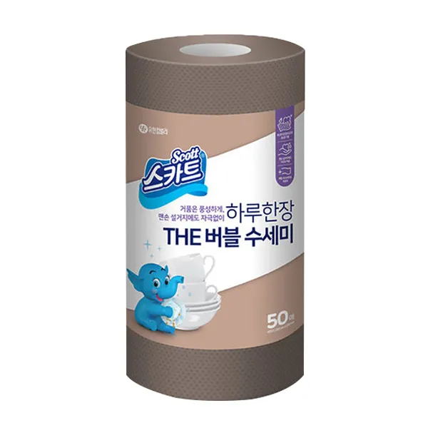 스카트 하루 한 장 The 버블 수세미 50p, 브라운, 1개