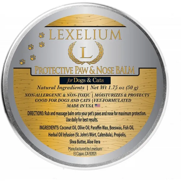 Lexelium 개와 고양이를위한 모든 내추럴 발 밤 & 보호 왁스 | 독성 성분 없음 | 중간 견고 | 혼잡 없음 | 열과 추위로부터 보, 1