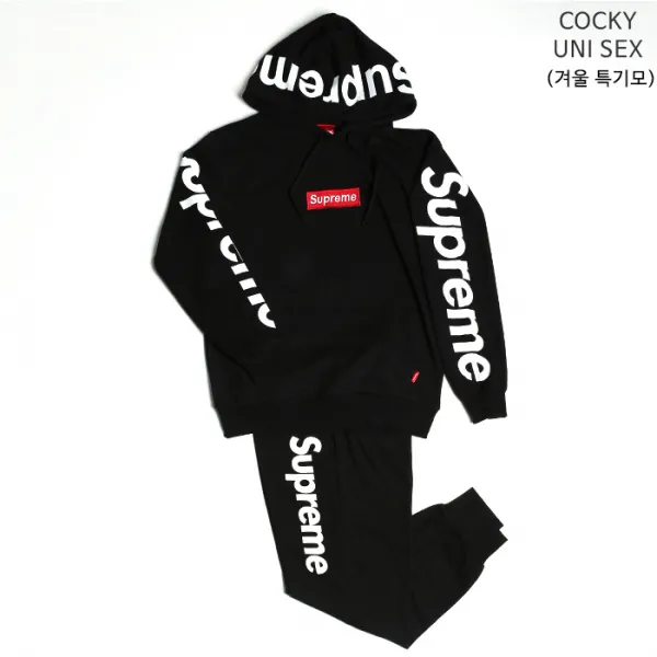 슈프림 사이드 후드 기모 트레이닝복 세트 남녀공용 M~xl 겨울 특기모 