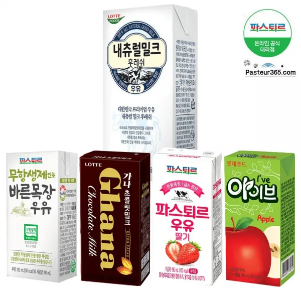 파스퇴르 딸기쵸코우유 48팩 바른목장우유 24팩 가나쵸코우유190ml 48팩 