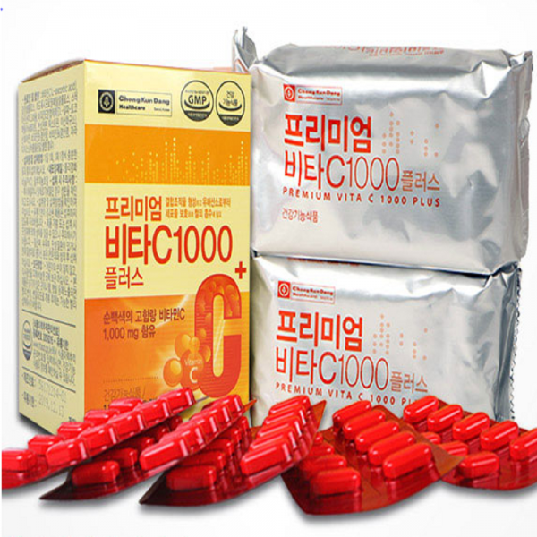 종근당건강 프리미엄비타민C1000플러스100정x2통(총200정) 순백색의수용성비타민C 가족의활기찬생활을위해 하루한알, 2통, 100정
