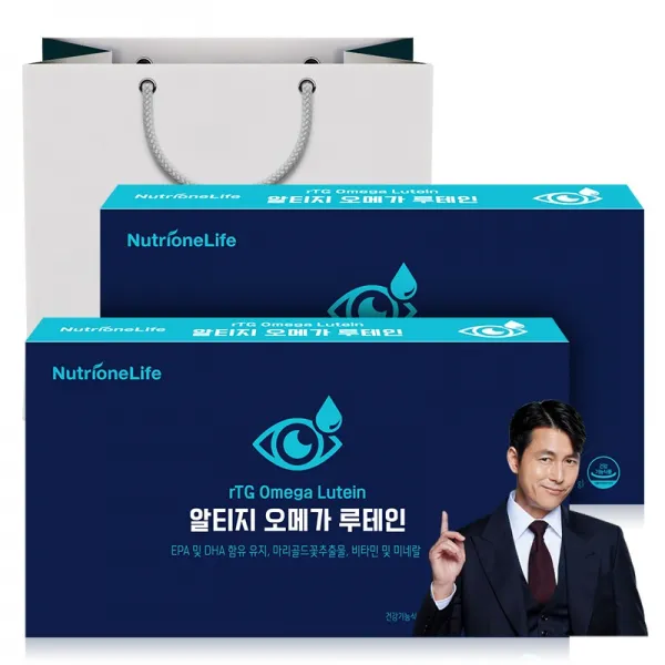 뉴트리원 쇼핑백증정! 눈 건조 개선 혈행개선제 알티지오메가루테인 6중기능성 영양제 + 활력환, 90, 2box