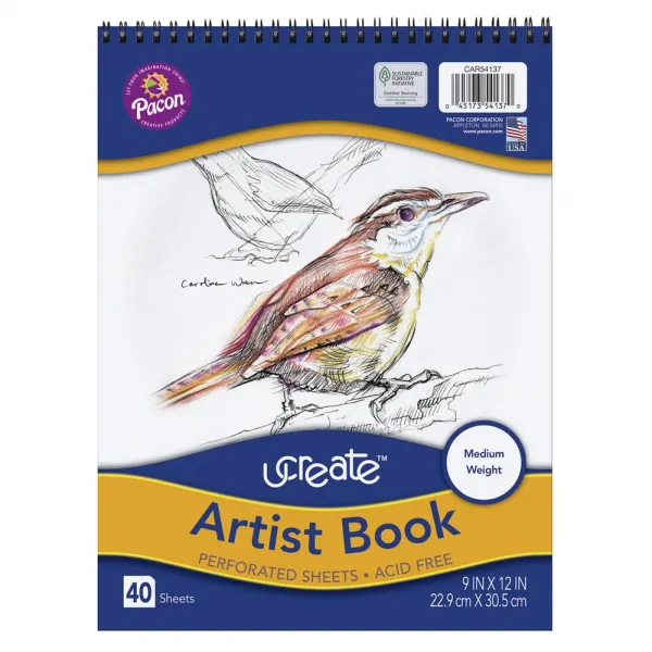 유크리에이트 아티스트 북 전문가용스케치북 미디엄 웨이트, 22.9 x 30.5cm, 40매