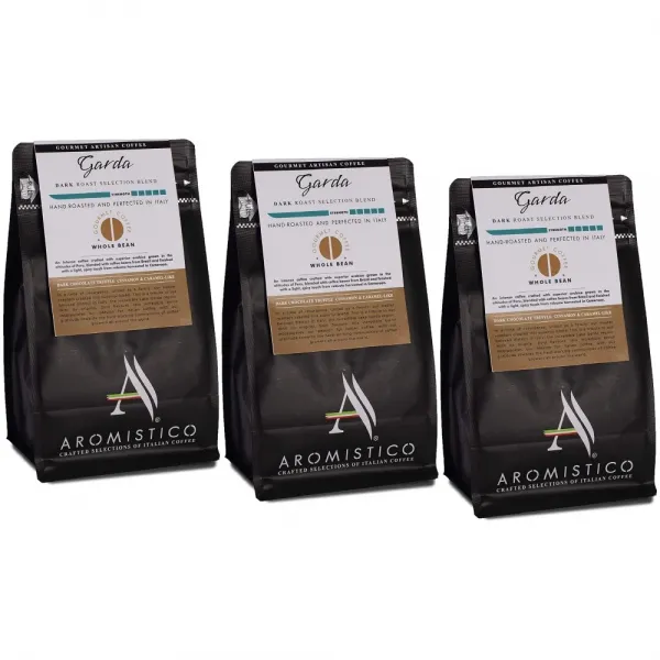 AROMISTICO 가르다 다크 로스트 셀렉션 블렌드 이탈리안 홀빈커피 200g 3팩