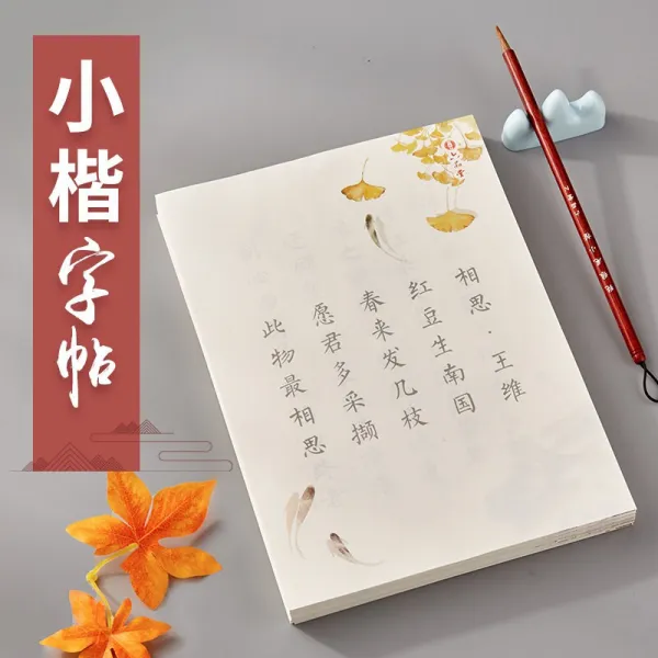 붓 모사본 연습장 초보 자 입문 세트 레 드 당시 송사 연필 서 예 연습장 전용 모 티 브 모 티 브 고색 덧칠 연습 용지 세트 6