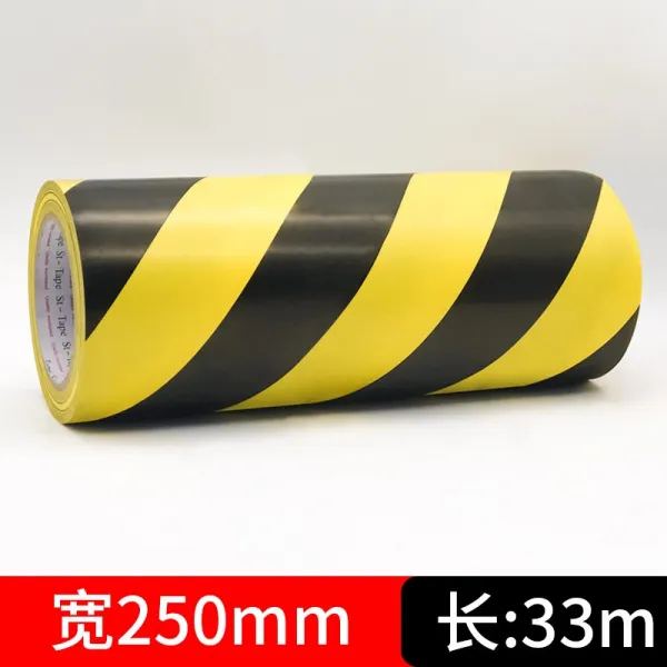 컬러라인테이프 블랙 엘로 Pvc 극 와이드 시공 횡단 보도 경계함 랜드마크 스티커 선을 긋다 바닥재 마루 4876369355 250mm *33메터 /롤