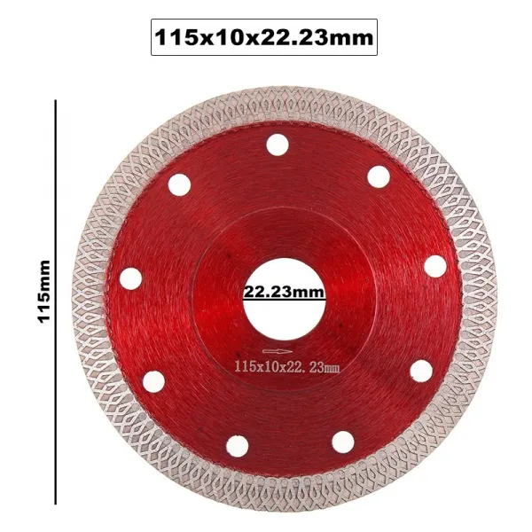 INSMA 115mm 내경 22.23mm 빨강색 금강석파형톱날 철근 콘크리트팁쏘 톱날 캇타류 원형팁쇼