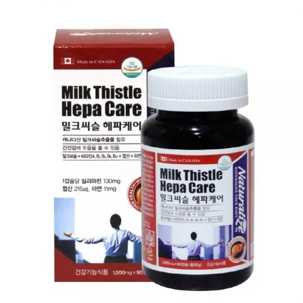 네추럴라이즈 밀크씨슬추출물 실리마린 엽산 아연 간건강 면연력, 1병, 90캡슐 1000mg