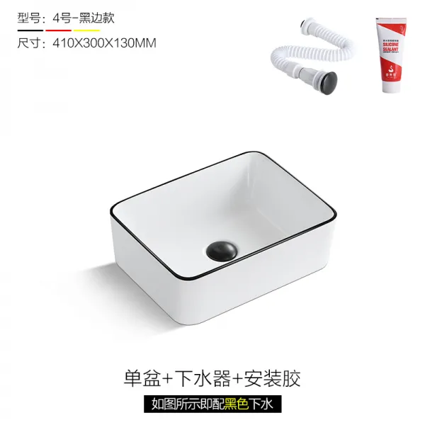 악목 블랙실 탑카운터 스퀘어 화장실 베란다 가정용 단분 도자기 방지 넘치다 물 4번 단분 도자기 물 접촉 가능 블