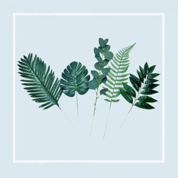 Woowa 나뭇잎 잎사귀 고급조화 인테리어조화장식 촬영소품 나뭇잎조화 인기5종세트