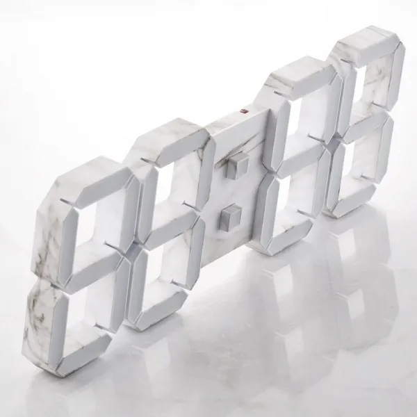 차앤코코 국산 플라이토 3D LED 인테리어 벽시계 대리석 3종, 화이트 그레이