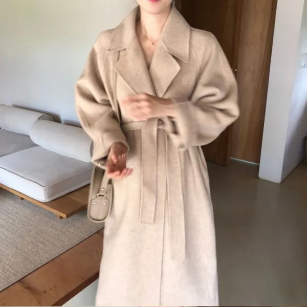 Forsvecn울 기질 롱겨울 코트모직 코트a304+집게 머리핀선물