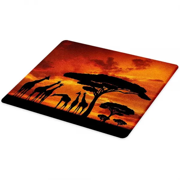 Lunarable 케냐 일출 마제스틱 나무와 기린 승무원 장식 강화 유리 및 이사회에게 서비스를 제공 대형 크 상세페이지참조