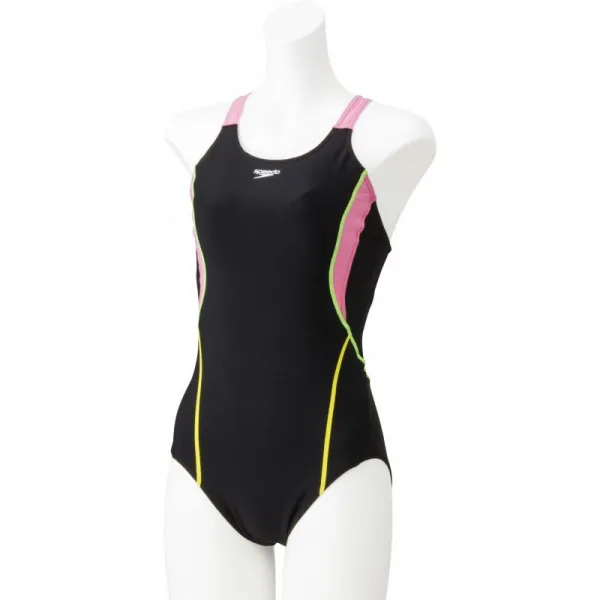 Speedo (스피드) 수영 수영복 여성 정장 강간 빔 플렉스 시그마 2 S PG (핑크 믹스 × 그린) SD58Y16