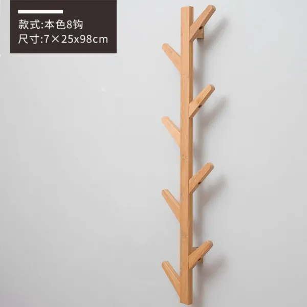 행거 옷걸이 가방걸이 벽걸이 헤드일체형 옷건조대 나뭇가지 파키라 1개 죽본색8구 98cm 
