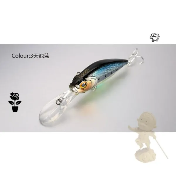 난운이좋아 국왕 X60 롱 혀 보드다 서스펜션 쌀 노소포 60mm 72g 미노우 농어 쏘가리 길 기타 건 세다 3# 천지 / 블루 /7.2g