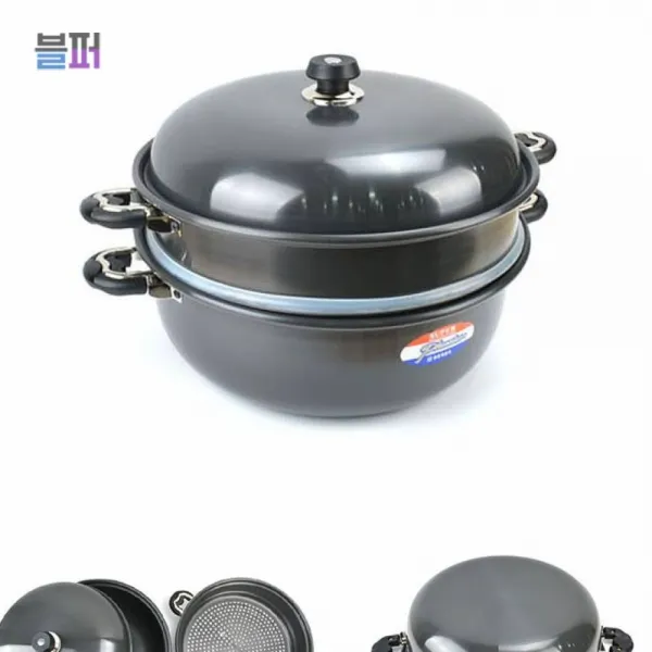 경질 2단찜솥 찜기(채반1개) 48호 찜솥 1단찜기 떡시루 솥 냄비 시루 주방용품 조리도구