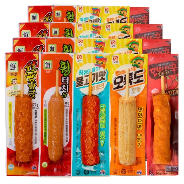 [푸드원스토어] 불고기4+어묵바4+휠터치4+매콤4+숯불후랑크4 사조 핫바, 70g, 20개