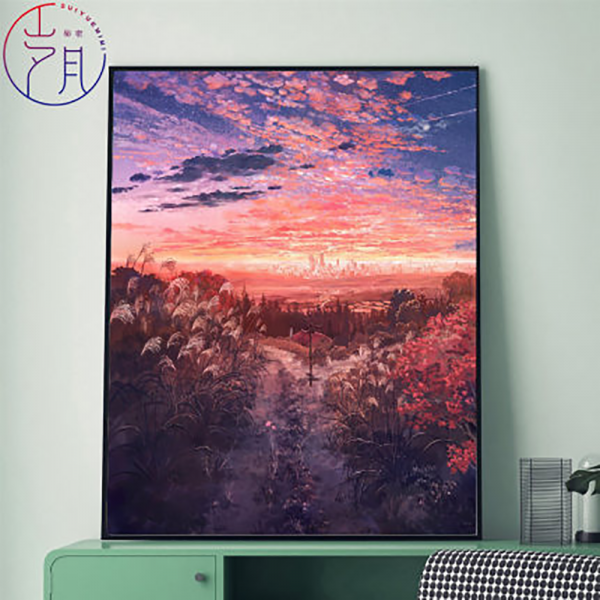 Diy 명화 그리기 40x50cm 풍경화 노을 유화 물감 취미 생활 One Color