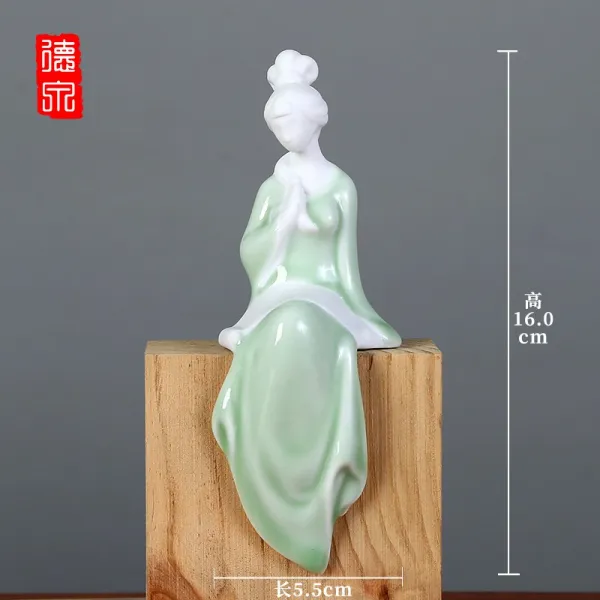 다룸샵 인테리어 독창적 청자 금기서화 사녀 청아한 꽃수반장식품 티 미경관 고전미 여성, (그림 )·메이 청 217 사무라이