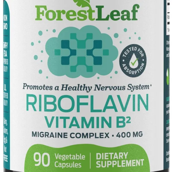 Forestleaf 비타민b2 400mg 90캡슐 건강한 혈액 신경계 에너지 신진대사 90개