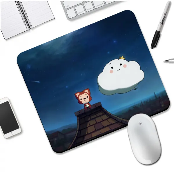 꿈이부자 '펜티엄기념부스트' 외부에서사용가능 노트북 스마트폰 태블릿pc 노트북cpu용 5 글자의 밑뿌리 시계 마우스패드 300x250mm 3mm 비버 화이트 구름