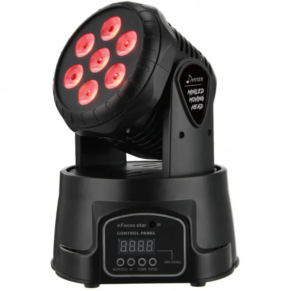 Donner 무빙 헤드 라이트 7x10W LED 4 In 1 RGBW 컬러 스트로브 조명 효과 DMX 제어 및 IR 리모컨의 9/14 채널 DJ 쇼 바 파, 단일옵션