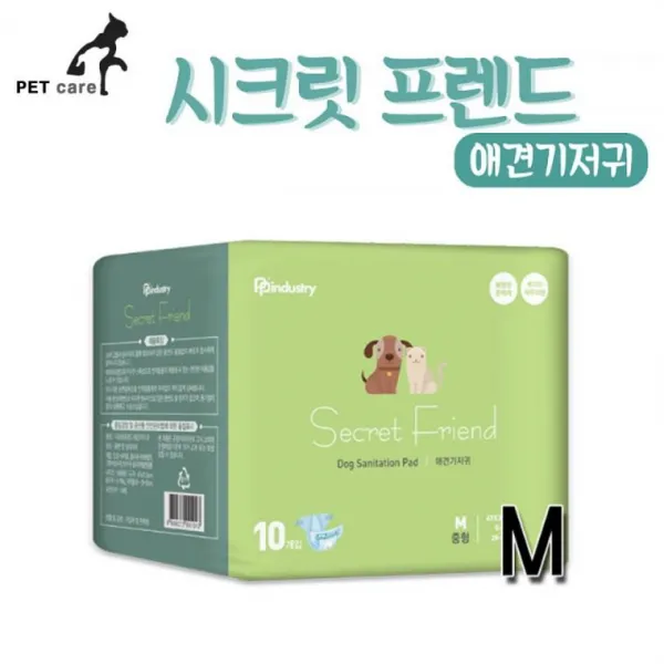 푸르미 강아지소변실수 강아지출산후 발정기 교배 고양이생리 팬티 애견기저귀 10매 (중형M)