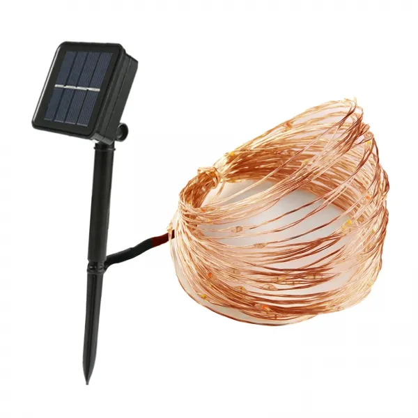 Stk 태양 갑판 조명 실내 홈 Led 외부 정원 스트립 요정 조명 야외 방수 울타리 문자열 조명 뒤뜰 랩 파티오 장식 설명 플라스틱 구리 와이어 100 따뜻한 Led