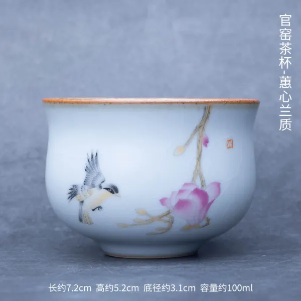 용산당 관가 페인팅 찻잔 대소 가능 기르다 열다 편마스터스컵 싱글 컵 잔품찻잔 궁푸차 구, 관가 찻잔 여자의 고결한 품행
