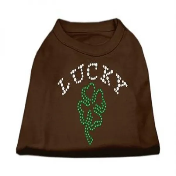 Mirage Pet Products 4-Leaf Clover Outline Rhinestone Pet Shirt Large Brown 신기루 애완 동물 제품 4 잎 클로버 개략, null세트