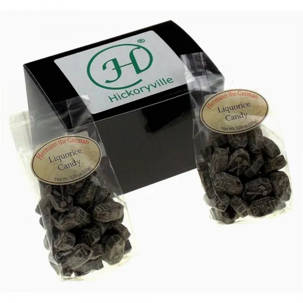 Hickoryville 히코리빌 헤르만 더 독일 술주정 캔디 번들 2팩 5.29온스 가방 Hermann the German Liquorice Candy Bundle 2 pack 5.29 oz Bags, 단일상품