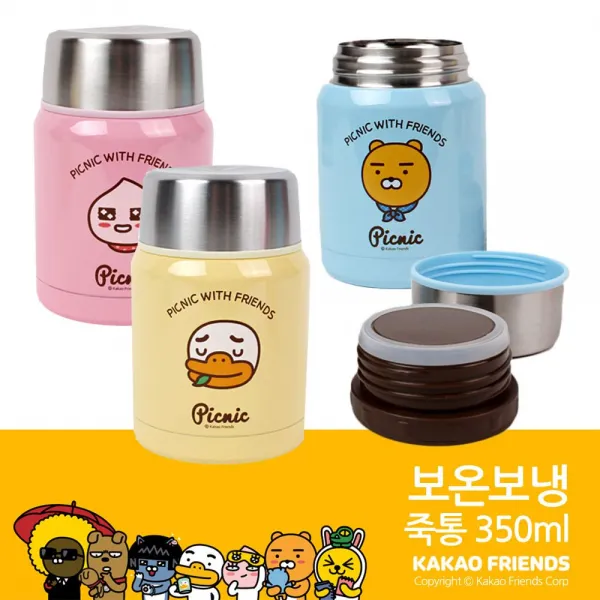 ON200830 카카오친구들 보온병 보냉병 죽통 350ml, 초록별통신 본상품선택