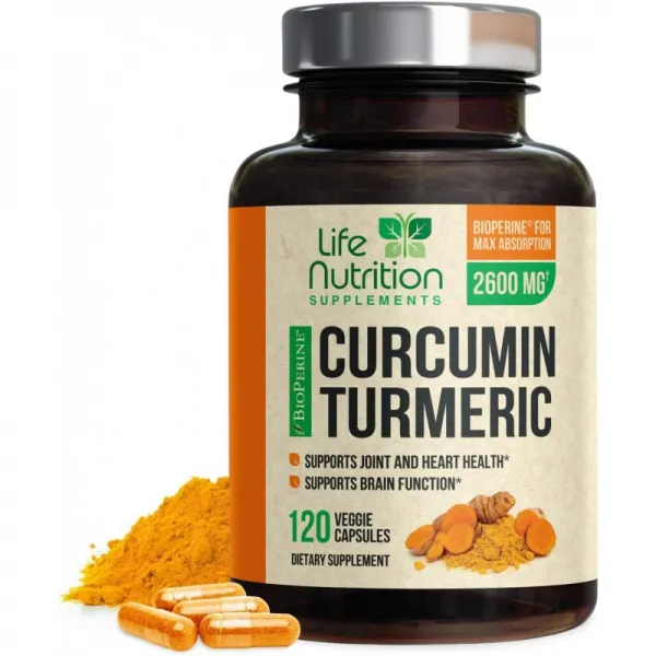 Curcumin 심황 최고 효능 95 % Curcuminoids 2600mg (Bioperine Black Pepper 포함) 최고의 흡수 미국, 1