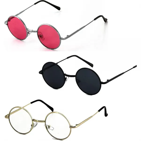 Elite Glasses 존 레논 소식통 패션 선글라스 작은 금속 라운드 원형 엘튼 스타일