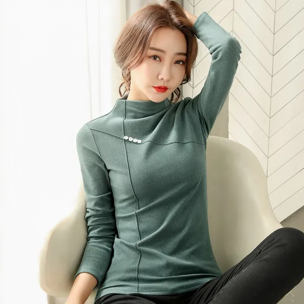 Jan.16 170번 폴라폴리스 양면 블라우스 여 추동 내피 봄 가을과 가을 모두 걸치기 검정 반폴라 발열 t고려하다Z