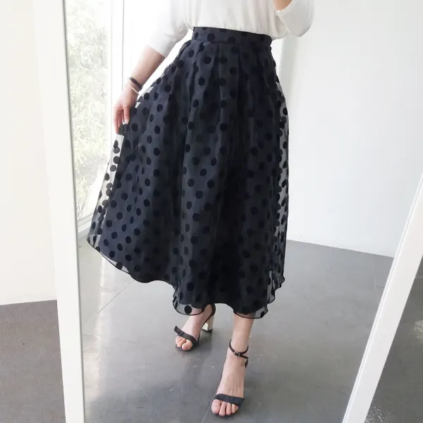 탑샤인 달리 도트스커트 땡땡이치마 돌잔치룩 빅사이즈여성의류55~77 결혼식하객코디 양면치마 리버서블스커트