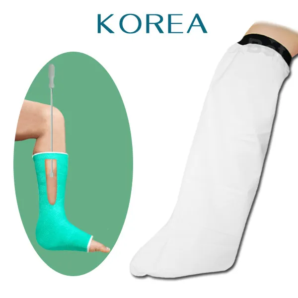 헬스데이 다리 기브스 방수팩 방수포 방수커버 완벽방수, 1개, 깁스방수커버 다리L70 + 깁스긁개 1개